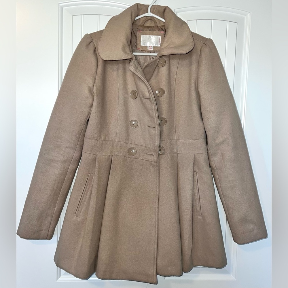 Xhiliration Women’s Size Medium Black Double-Breasted Peacoat